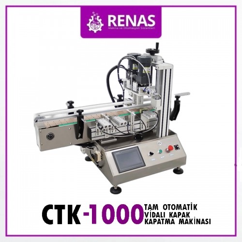 CTK-1000 Masaüstü Tam Otomatik Vidalı Kapak Kapatma Makinası 