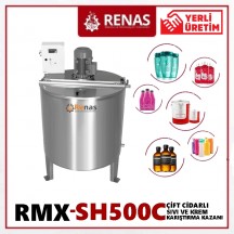 RMX-SH500C - Çift Cidarlı Endüstriyel Krem ve Sıvı Karıştırıcılı Kazan - 500 Litre